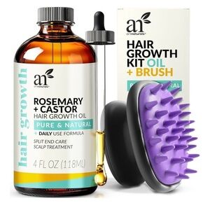 Rosemary and Castor oil hair growth serum oil with scalp stimulator 4 fl oz